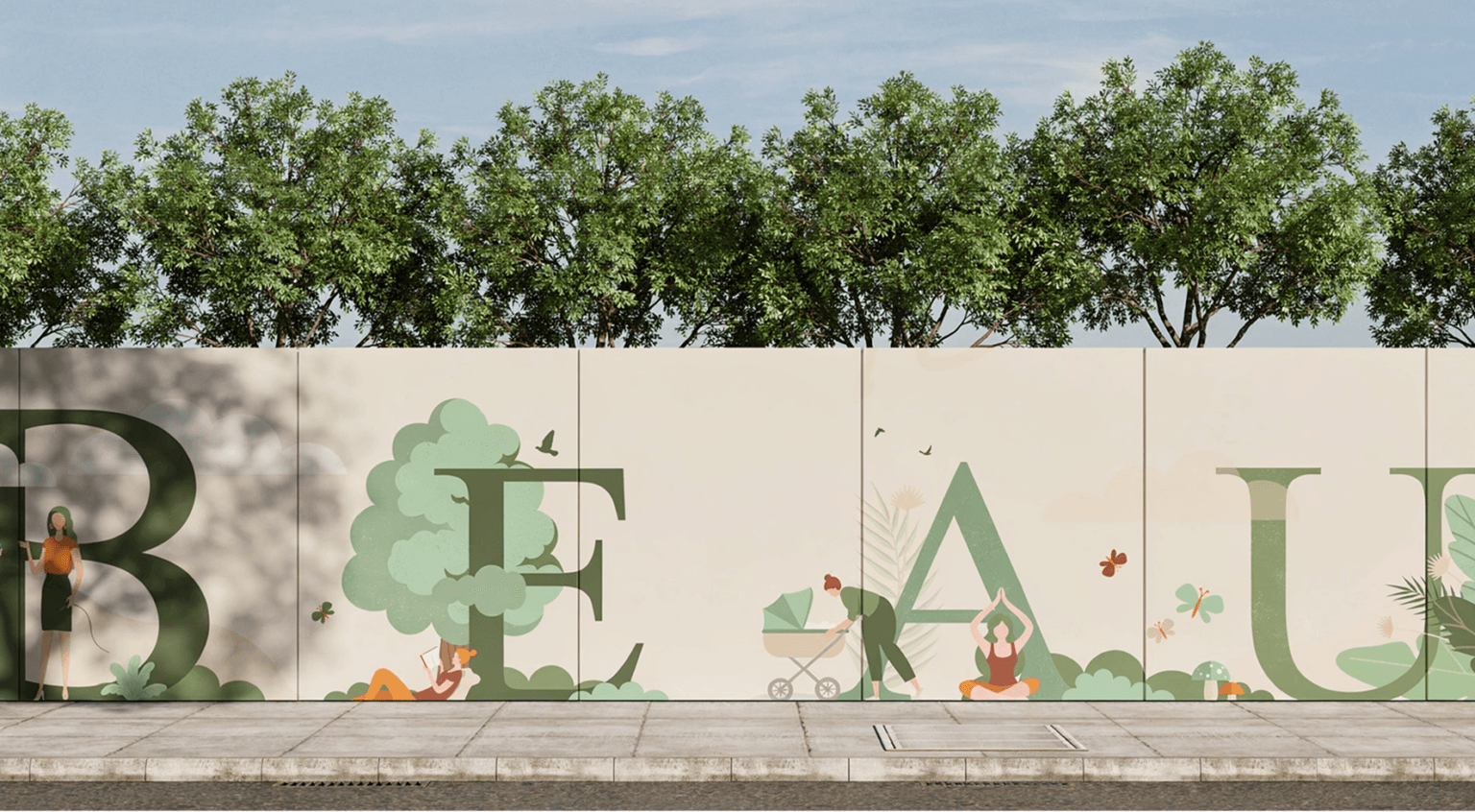 Beaulieu Gate hoarding by We Are Fred