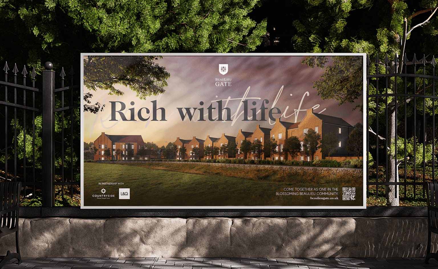 Large advertising signage for Beaulieu Gate by We Are Fred